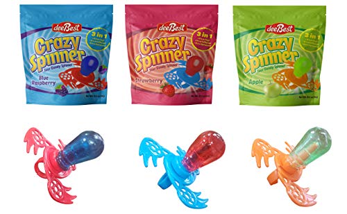 Dee Best Crazy Candy Spinner 6 Count- 2 Suckers of Each Flavor Kosher