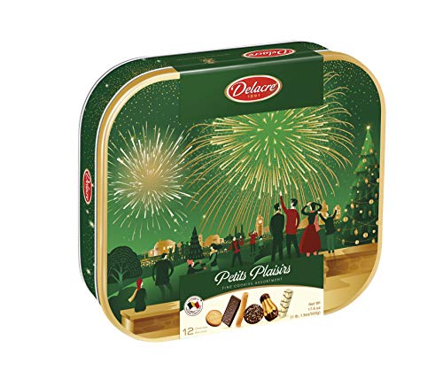 Delacre Petits Plaisirs Belgian Cookie Variety Tin, 17.6 Ounce