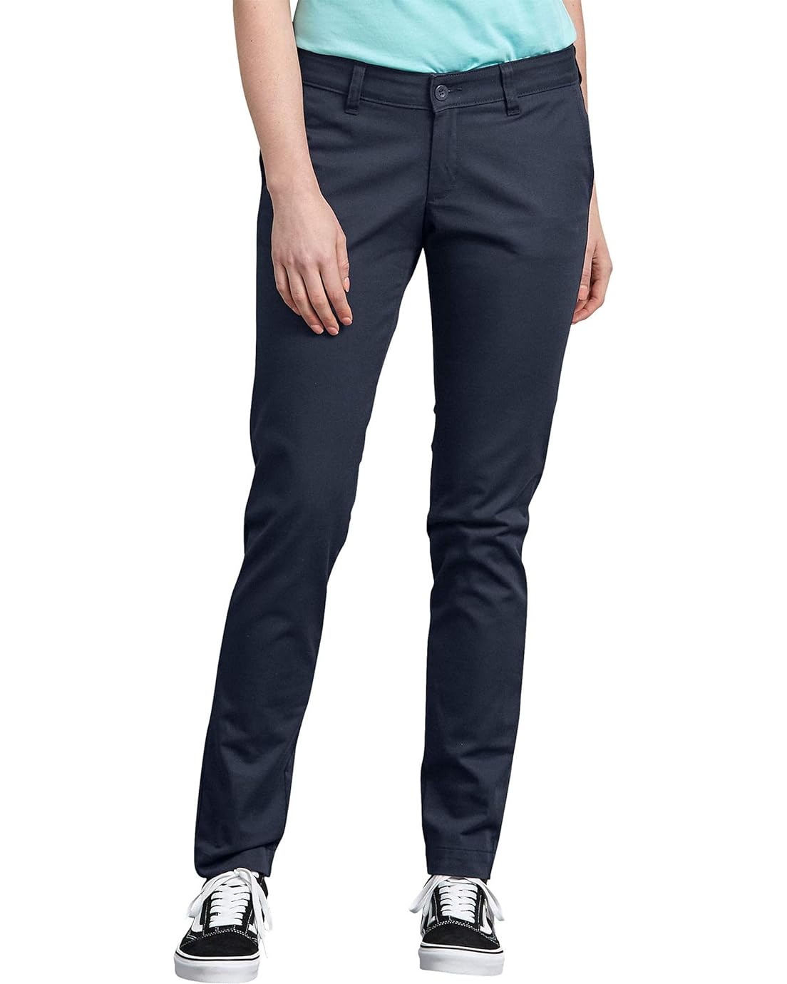 Dickies Womens Mid-Rise, Skinny Stretch Twill Pant