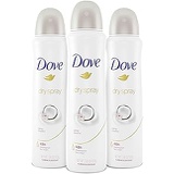Dove Antiperspirant Deodorant Dry Spray 48 Hours of Sweat and Odor Protection Caring Coconut with ¼ Moisturizers and 0% Alcohol 3.8 oz 3 Count