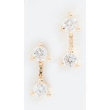 EF Collection 14k Double Solitaire Diamond Chain Studs