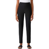Eileen Fisher High-Waisted Slim Ankle Pants w/ Wide Yoke in Washable Stretch Crepe