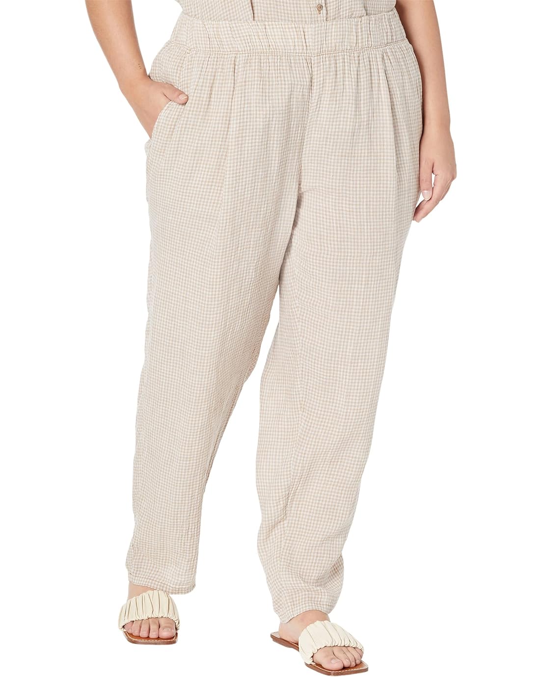 Eileen Fisher Tapered Ankle Pants in Puckered Organic Linen