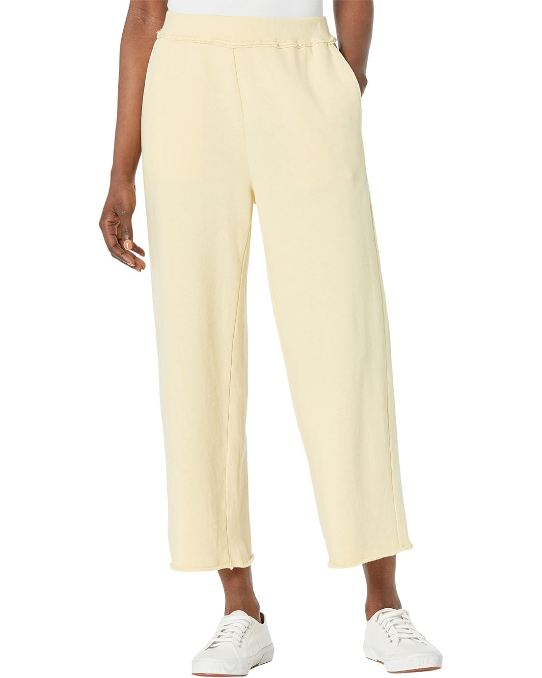 Eileen Fisher Cropped Straight Pants in Organic Cotton French Terry