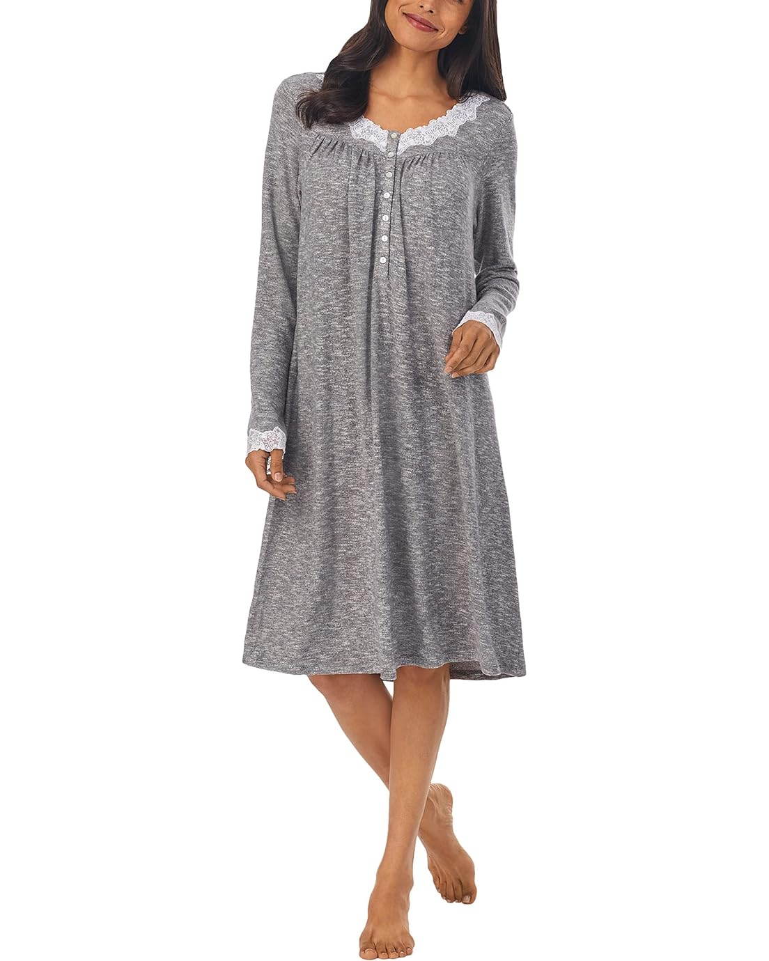 Eileen West 36 Sweater Knit Short Long Sleeve Nightgown