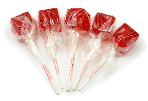 Espeez Cinnamon Cube Lollipops Suckers 12 Count Red Square Shaped Candy Lollipops