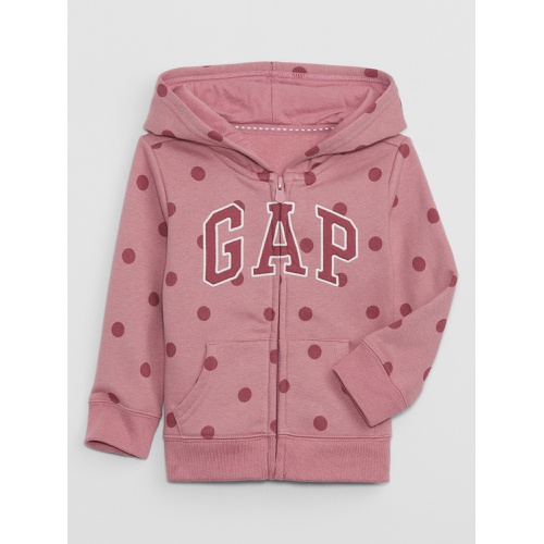 갭 babyGap Logo Print Zip Hoodie