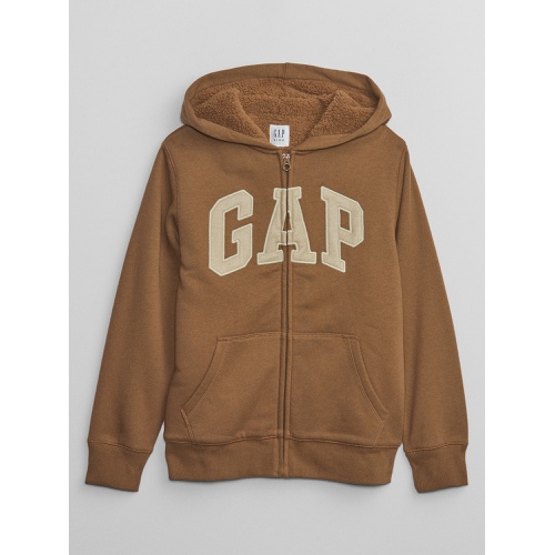 갭 Kids Gap Logo Sherpa Zip Hoodie