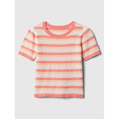 갭 babyGap Stripe Crochet Sweater Top