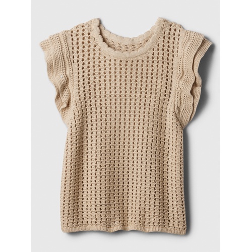 갭 Crochet Flutter Sleeve Top