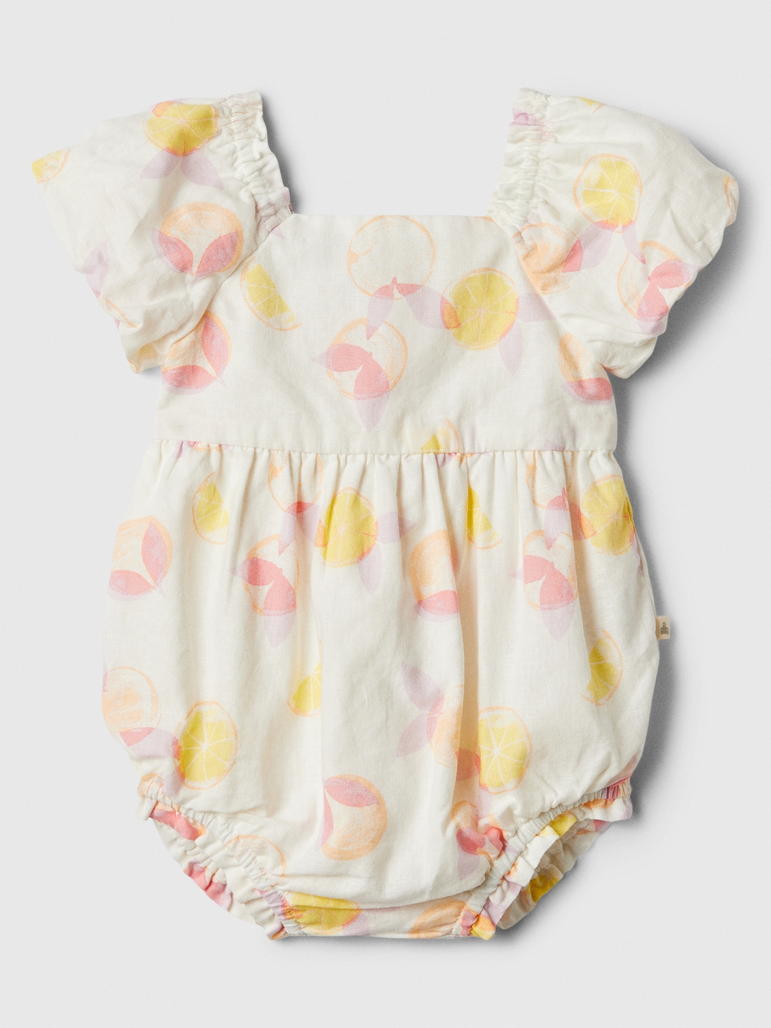 갭 Baby Linen-Blend Puff Sleeve One-Piece