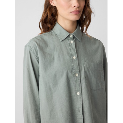 갭 Cropped Linen-Blend Shirt