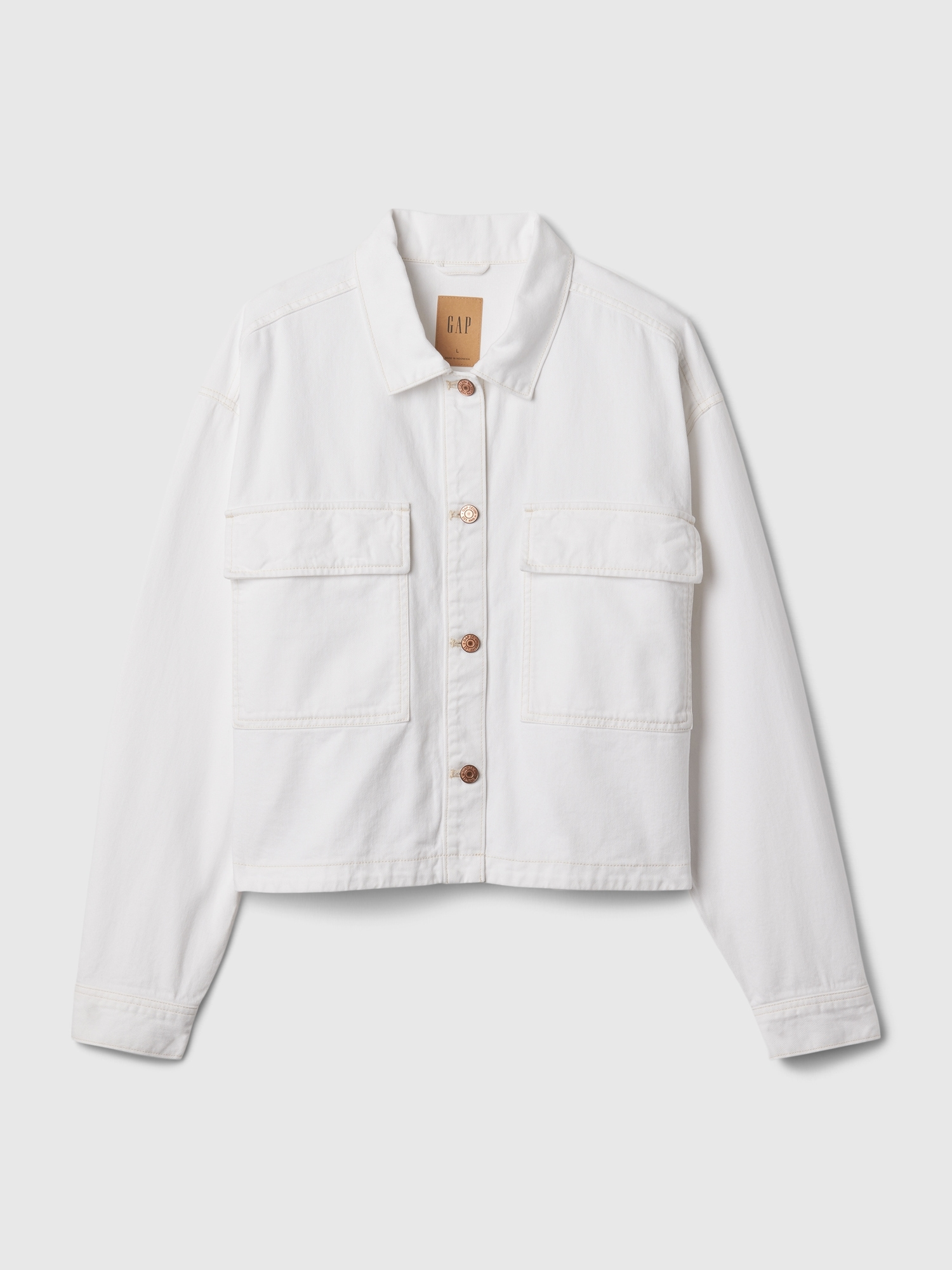 갭 Cropped Denim Shirt Jacket