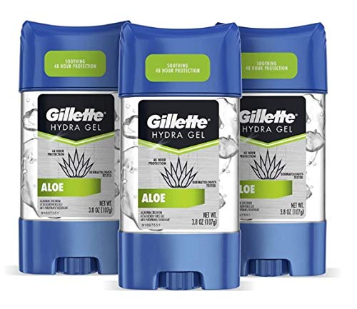 Gillette Antiperspirant Deodorant for Men, Hydra Clear Gel With Aloe, 3.8 Oz, Pack Of 3