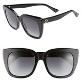 Gucci 51mm Cat Eye Sunglasses_BLACK