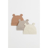 H&M 3-pack Ribbed Hats with Ears
