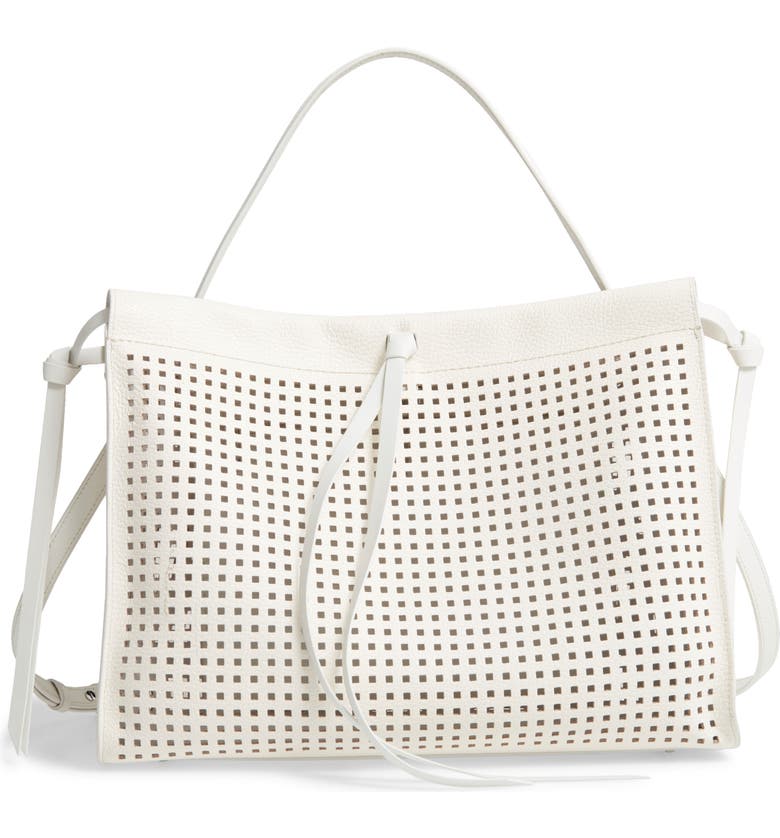 BOSS Katlin Small Perforated Leather Tote_OPEN WHITE