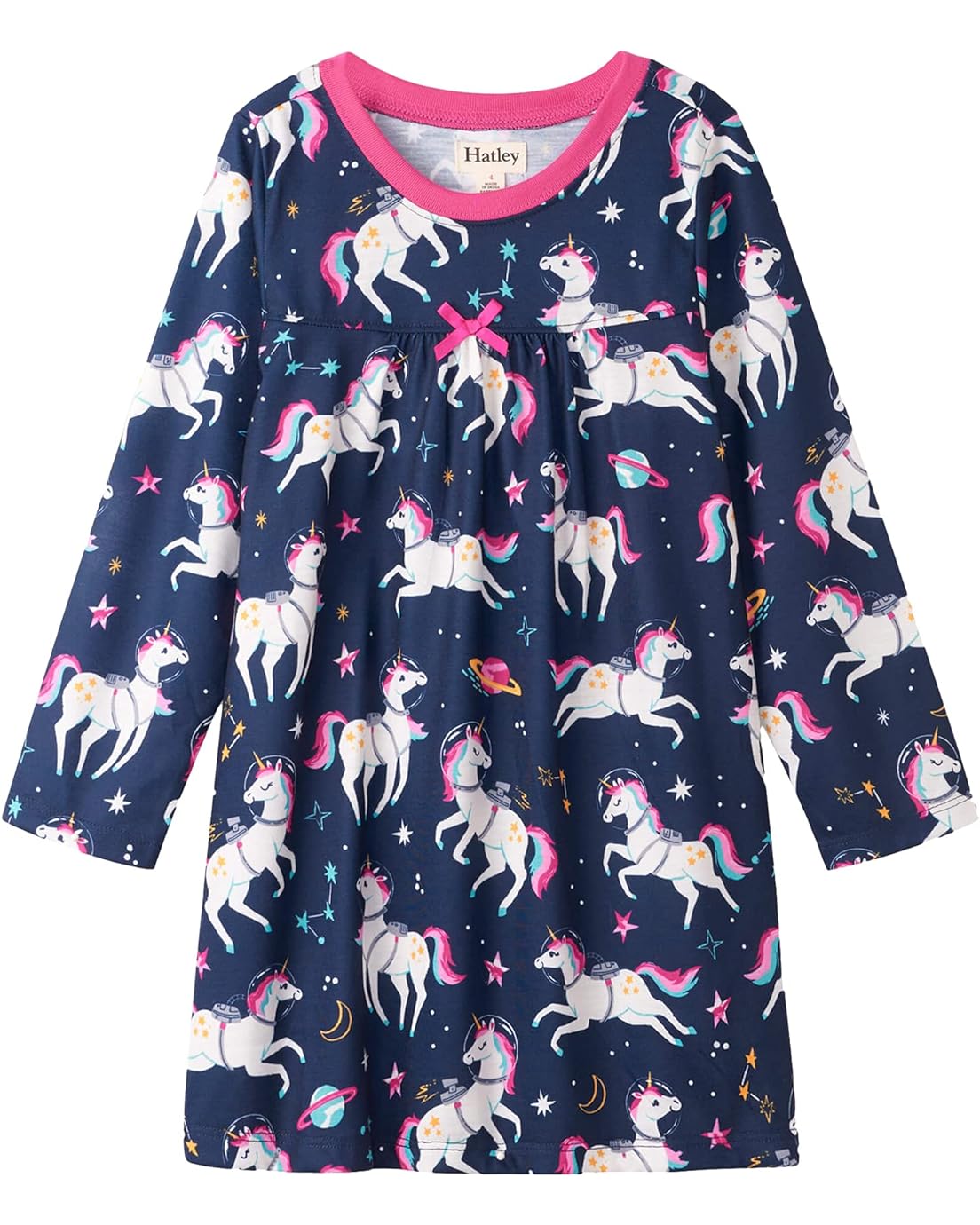 Hatley Kids Space Unicorns Long Sleeve Nightdress (Toddleru002FLittle Kidsu002FBig Kids)