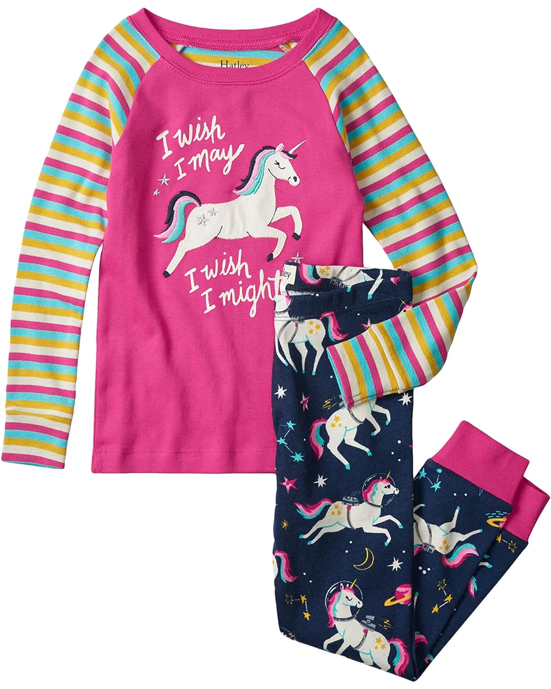 Hatley Kids Space Unicorns Organic Cotton Raglan Pajama Set (Toddleru002FLittle Kidsu002FBig Kids)