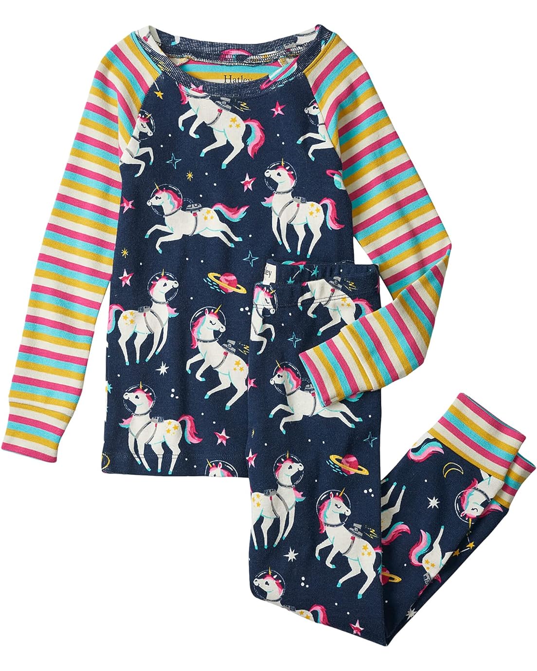 Hatley Kids Space Unicorns Organic Cotton Raglan Pajama Set (Toddleru002FLittle Kidsu002FBig Kids)