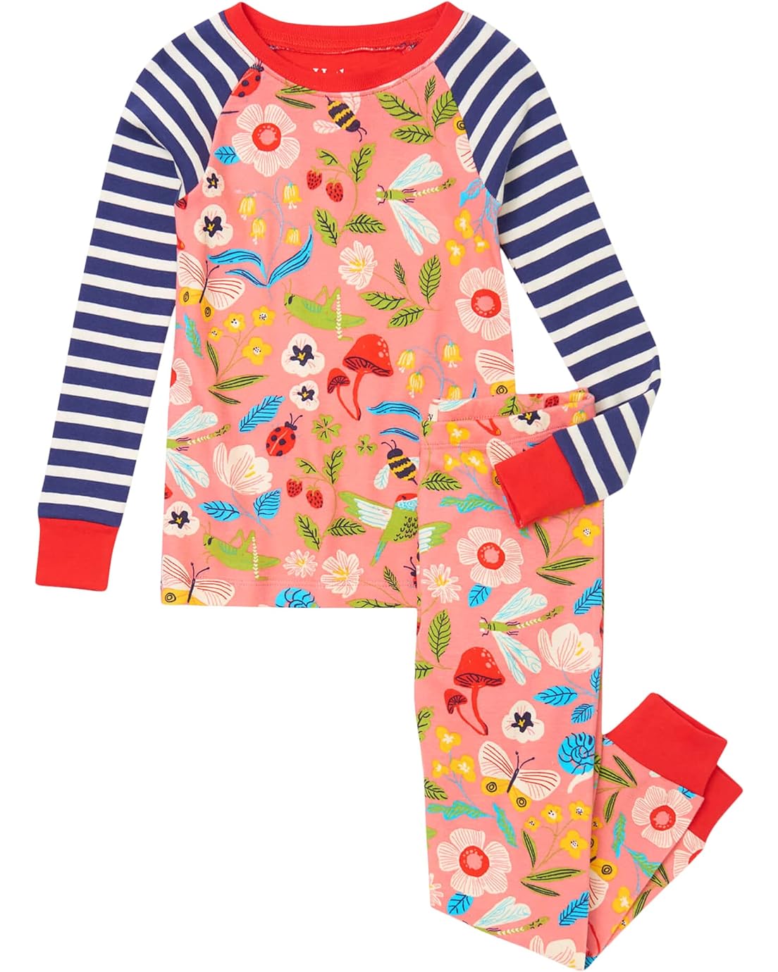 Hatley Kids Enchanted Garden Organic Cotton Raglan Pajama Set (Toddleru002FLittle Kidsu002FBig Kids)