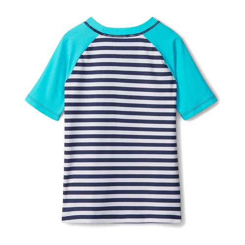해틀리 Hatley Kids Underwater Stripes Short Sleeve Rashguard (Toddler/Little Kids/Big Kids)
