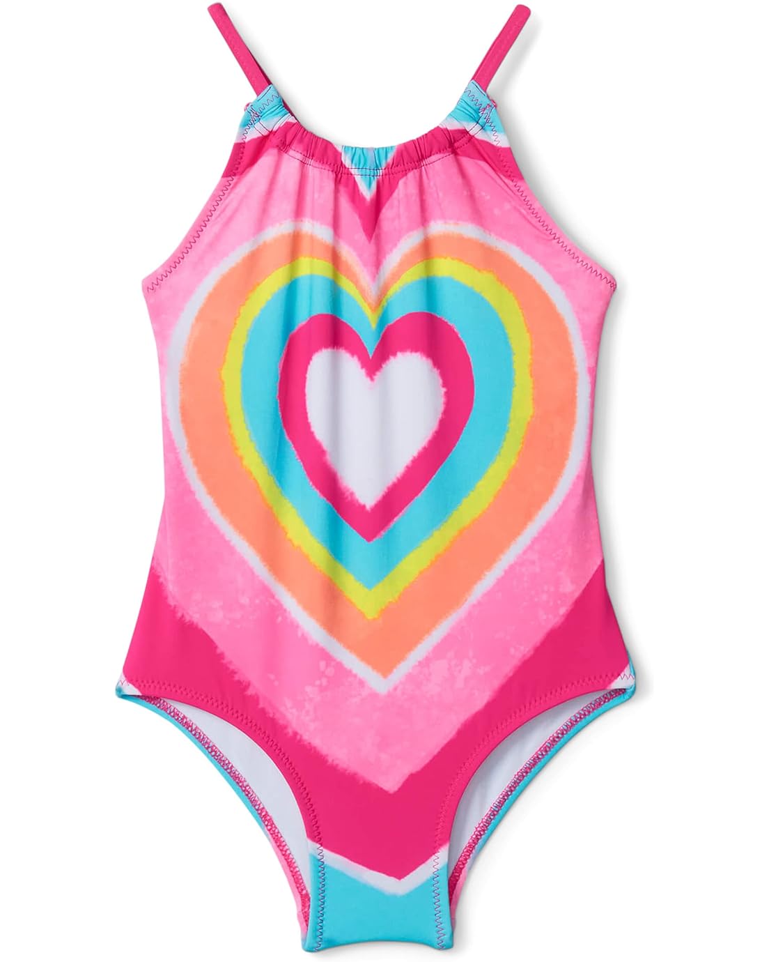 Hatley Kids Psychodelic Heart Gather Front Swimsuit (Toddler/Little Kids/Big Kids)