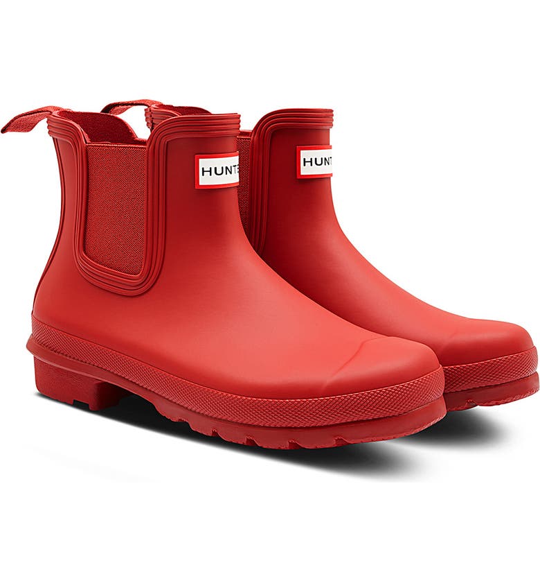 Hunter Original Waterproof Chelsea Rain Boot_MILITARY RED/ RED