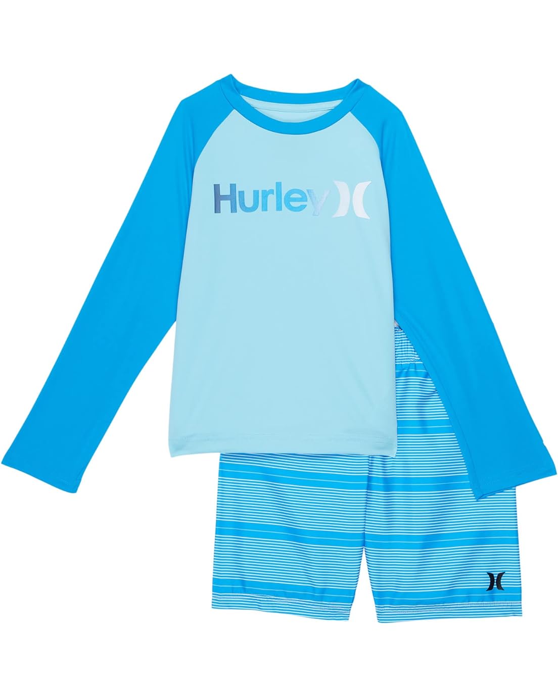 Hurley Kids UPF 50+ Long Sleeve T-Shirt & Swim Trunks Two-Piece Set (Little Kids)