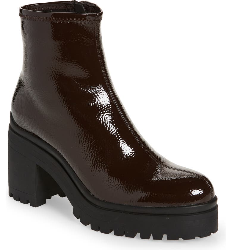Jeffrey Campbell Tacked Bootie_BROWN CRINKLE PATENT