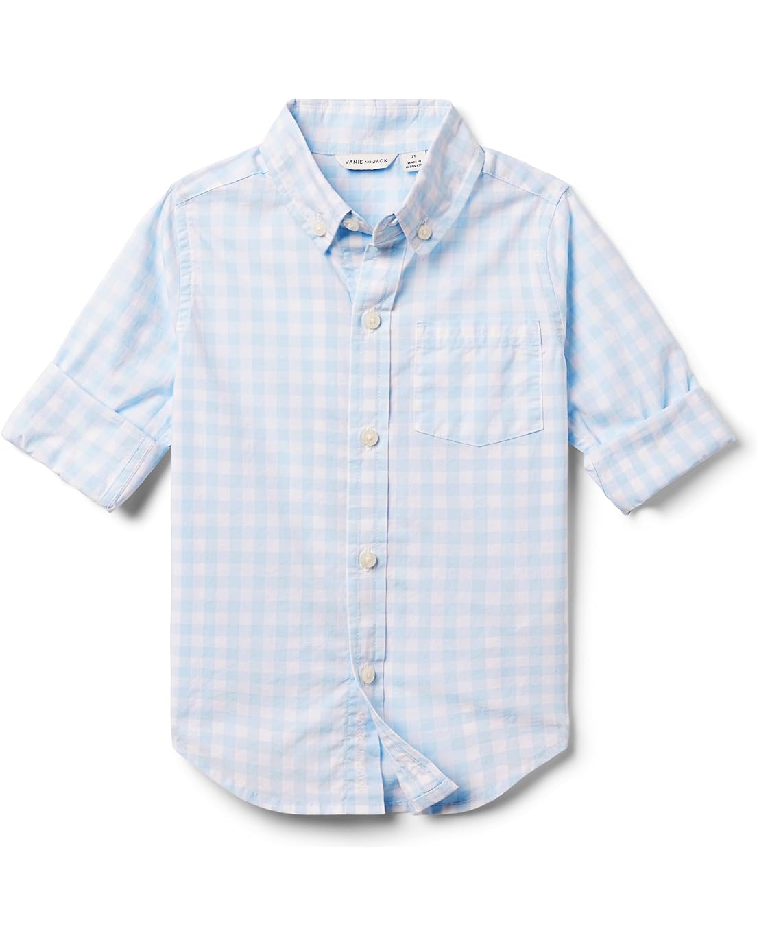 Janie and Jack Gingham Roll Up Shirt (Toddler/Little Kids/Big Kids)