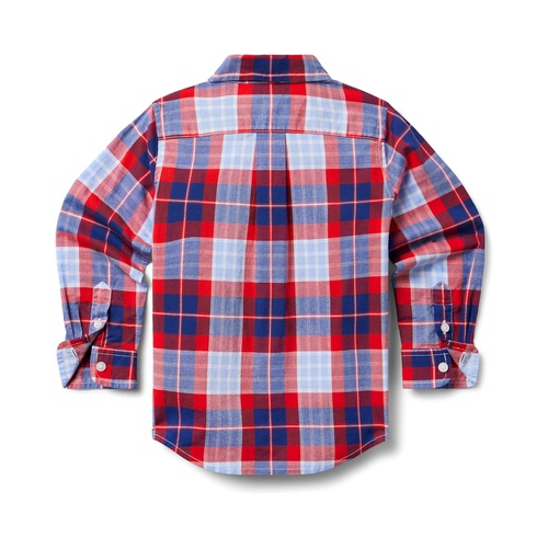 쟈니앤잭 Janie and Jack Madras Plaid Button-Up Shirt (Toddler/Little Kid/Big Kid)