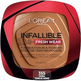 LOreal Paris Infallible Fresh Wear Foundation in a Powder, Up to 24H Wear, Sienna, 0.31 oz.