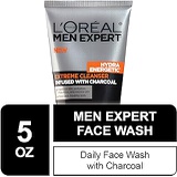 L'Oreal Paris LOreal Men Expert Hydra Energetic Facial Cleanser with Charcoal for Daily Face Washing, Mens Face Wash, Beard and Skincare for Men, 5 fl. Oz