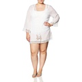 La Blanca Womens Plus Size Lace V-Neck Tunic Dress