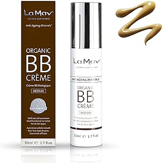 La Mav Organic BB Cream Medium - All In One Organic Tinted Sunscreen, Foundation and Natural Tinted moisturizer - Fresh and Flawless Skin Instantly - Natural BB Cream for Medium Dark Colo