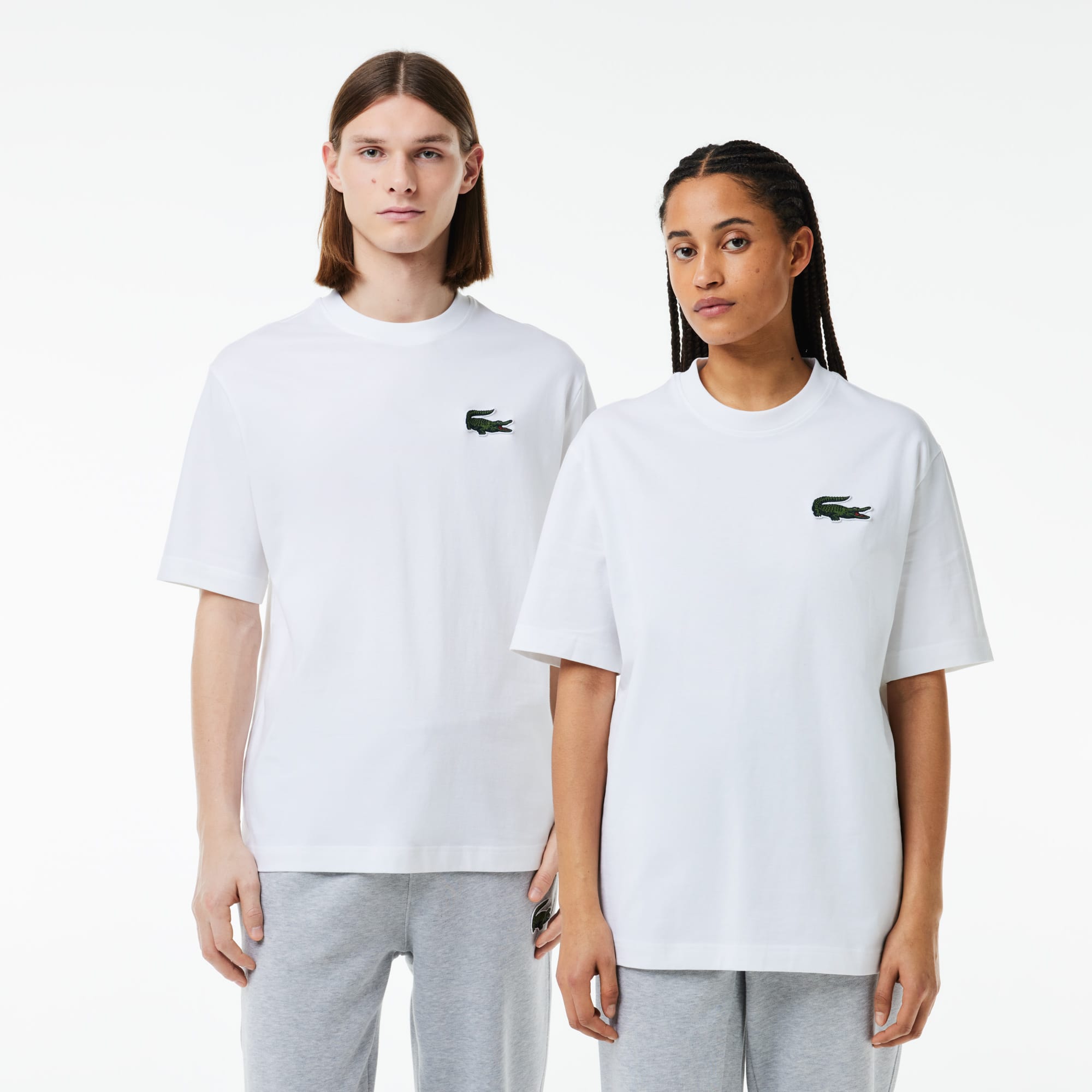 Lacoste Unisex Loose Fit Large Crocodile Organic Cotton T-Shirt