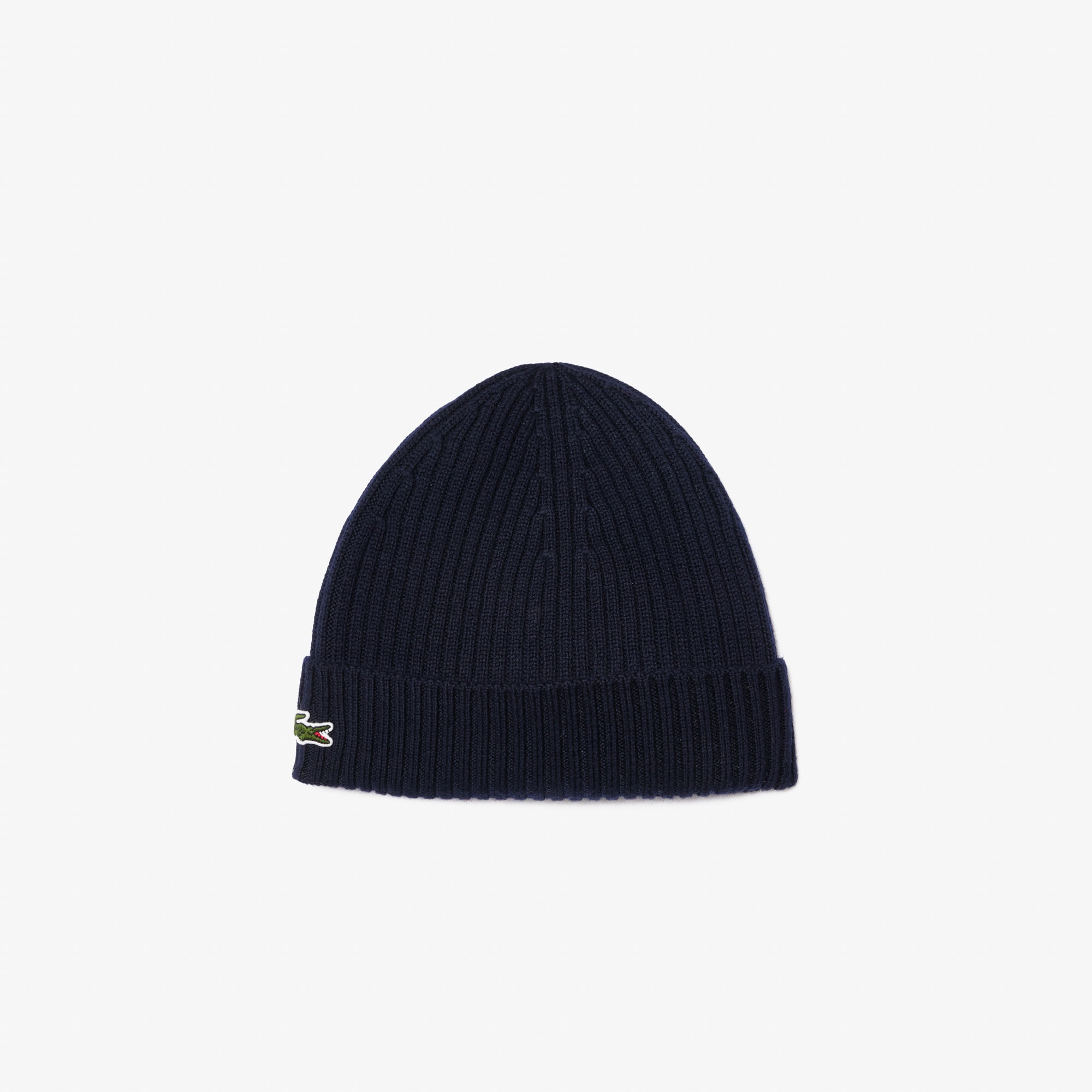 Lacoste Unisex Ribbed Wool Beanie