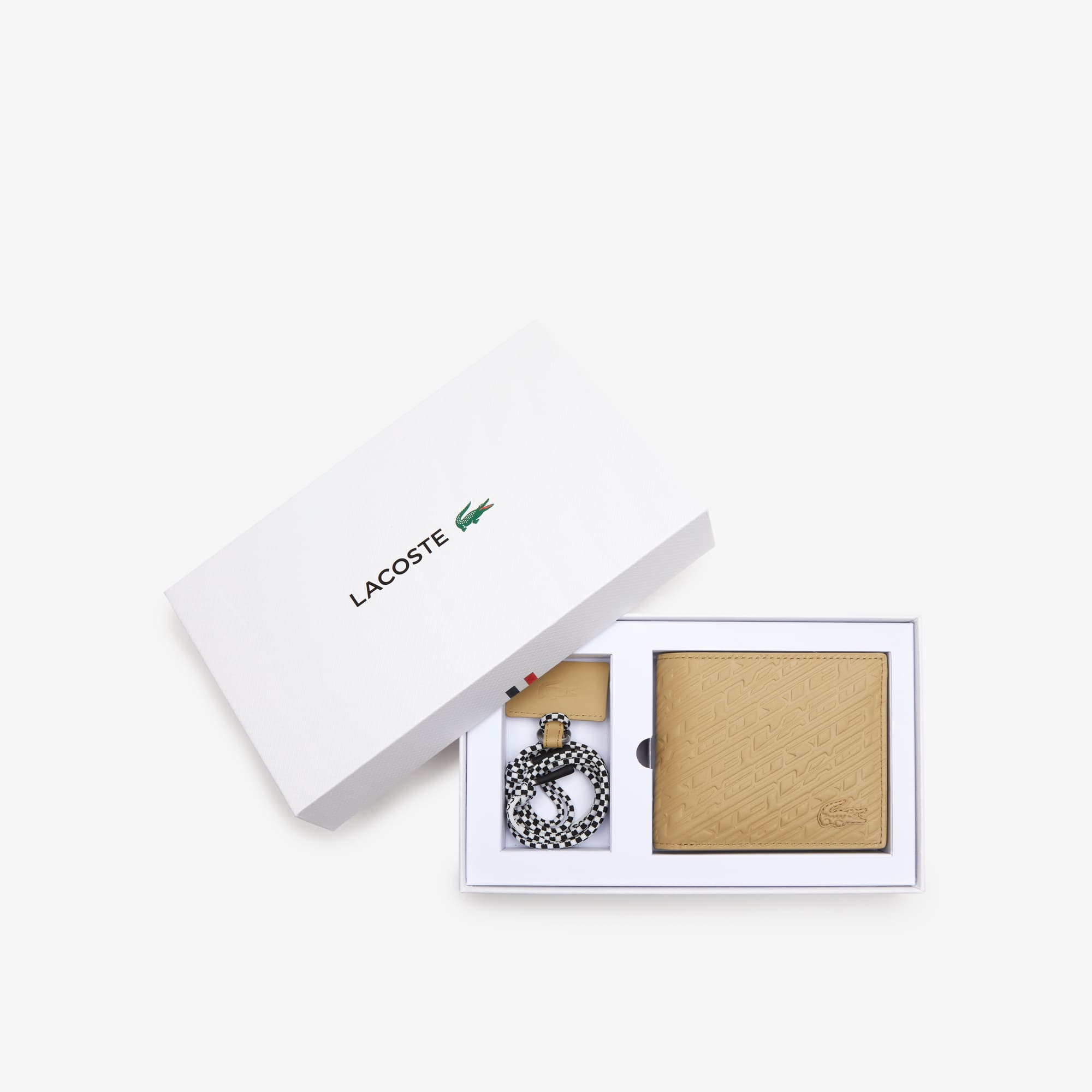 라코스테 Lacoste Menu2019s Wallet and Smartphone Lanyard Set
