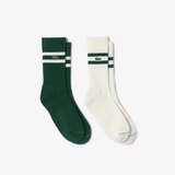 Lacoste Unisex Contrast Striped Ribbed Knit Socks