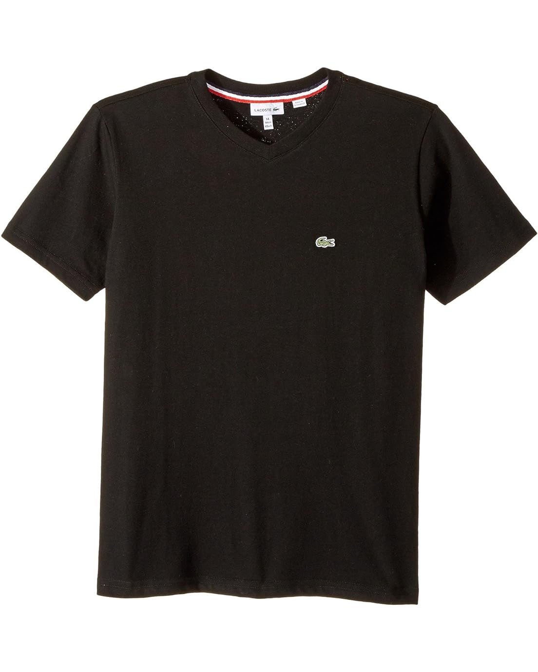 Lacoste Kids Short Sleeve Solid V-Neck T-Shirt (Toddler/Little Kids/Big Kids)