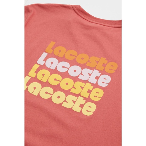 라코스테 Lacoste Kids Short Sleeve Crew Neck Large Wording Colorful Graphic Tee Shirt (Little Kid/Toddler/Big Kid)