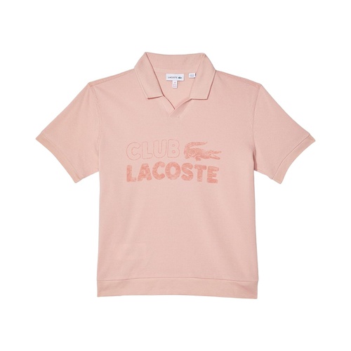 라코스테 Lacoste Kids Club Short Sleeve V-Neck Petit Pique Polo Shirt (Toddler/Little Kids/Big Kids)