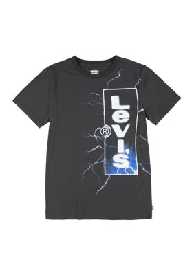 리바이스 Boys 8-20 Short Sleeve Lightening Strike Graphic T-Shirt