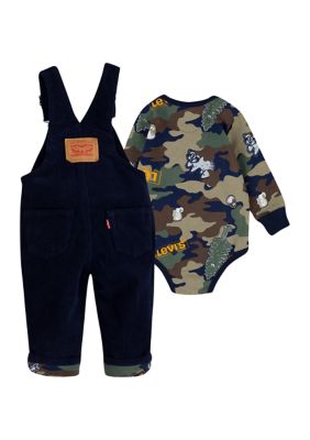 리바이스 Toddler Boys Printed Bodysuit and Overall Set