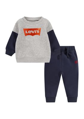 리바이스 Baby Boys Long Sleeve Sweatshirt and Joggers Set