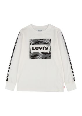리바이스 Boys 8-20 Long Sleeve Checkered Camo T-Shirt