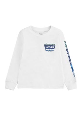 리바이스 Toddler Boys Long Sleeve Warp Graphic T-Shirt