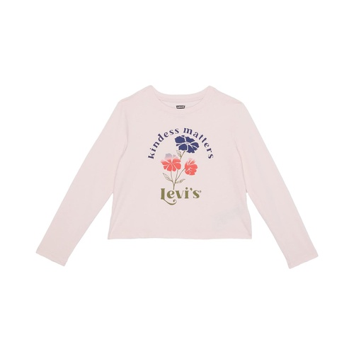 리바이스 Levis Kids Long Sleeve Graphic T-Shirt and Scrunchie Gift Set (Big Kids)