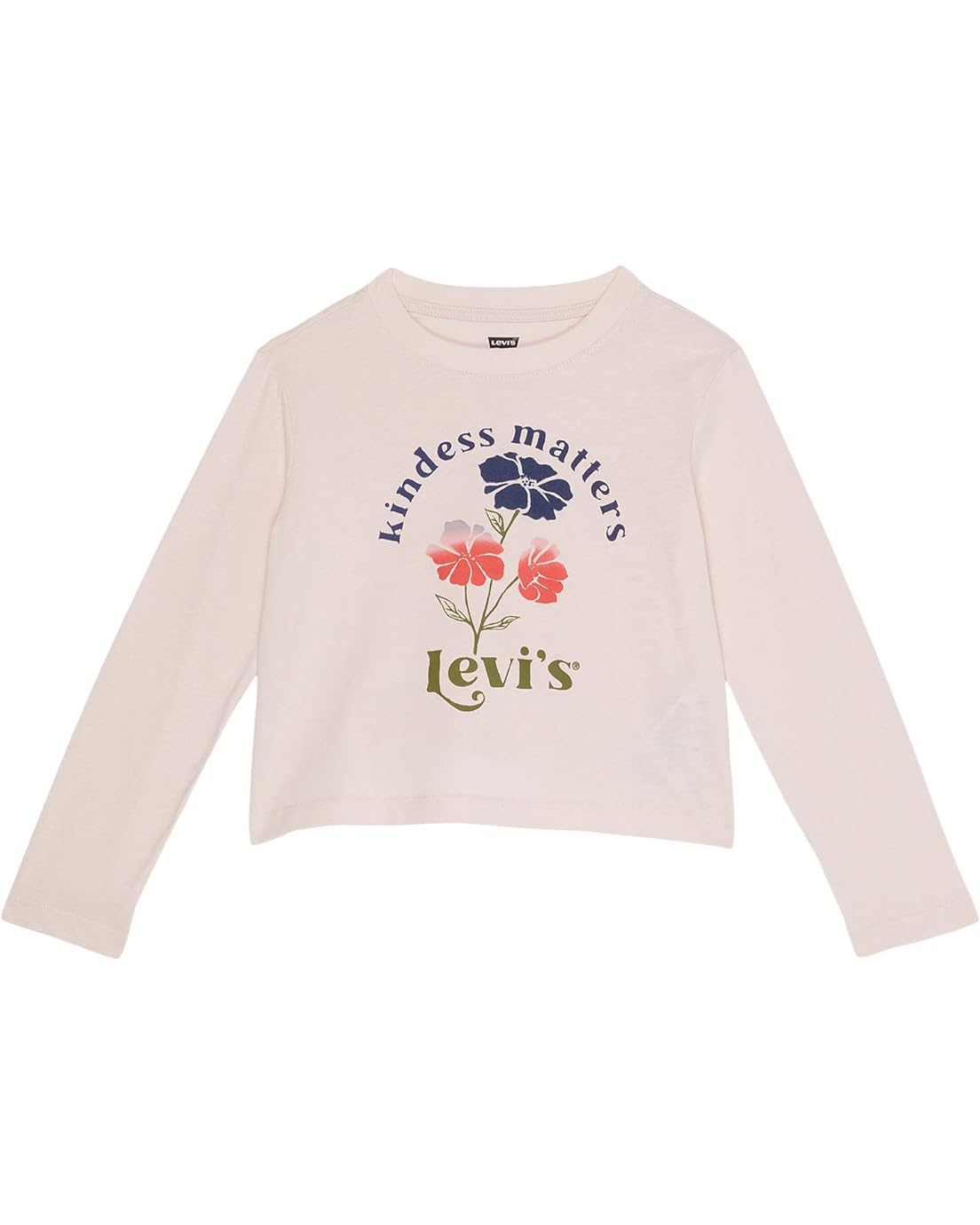 리바이스 Levis Kids Long Sleeve Graphic T-Shirt and Scrunchie Gift Set (Little Kids)